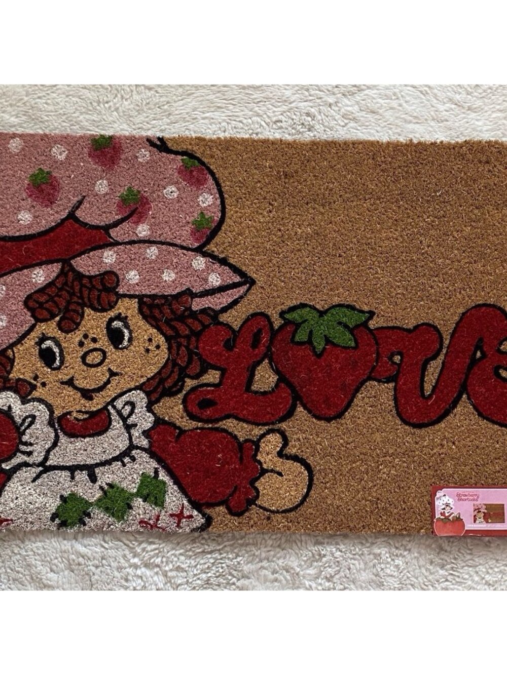 Strawberry Shortcake Valentines LOVE Welcome Coir Doormat 18” X 30” NEW